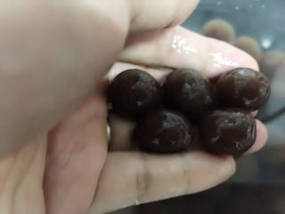 16、焦糖珍珠奶茶(健康自制),经过第二次的熬煮,珍珠开始变透明啦~