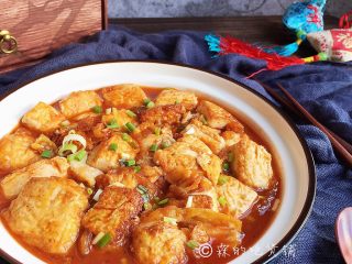 15、茄汁金银豆腐,完成。