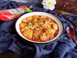 16、茄汁金银豆腐,完成。