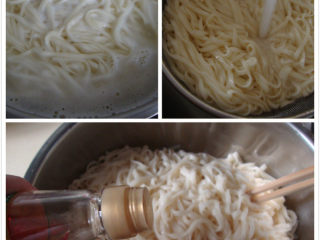 2、消暑开胃：怪味凉拌面 ,手擀面煮好过凉，加香油拌匀备用