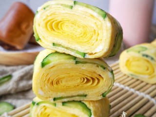 15、酷夏里的小清新——青瓜厚蛋烧,叠罗汉的青瓜厚蛋烧????