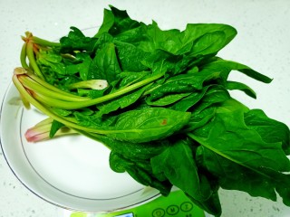 3、清炒油麦菜、菠菜,菠菜摘洗干净