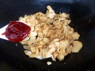 11、黑酱油＋健康素食菜～炒面筋,一勺番茄酱