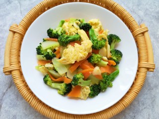 18、西兰花炒鸡蛋,准备开吃啦！