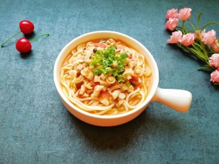 17、茄汁菌菇面,太好吃了。