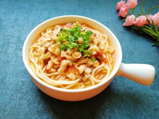 18、茄汁菌菇面,近图诱惑一下。