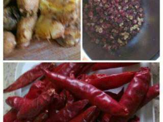 2、各种各样的卤菜,准备姜，花椒，辣椒