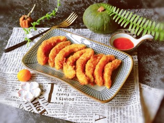 16、炸南瓜条,香脆可口