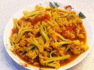 15、番茄咖喱菜花,起锅。浓郁酸甜，下饭一绝。