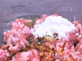 2、红油抄手,肉末中加入盐3g 生抽10g 姜粉2g 胡椒粉2g食用油5g 鸡蛋清1个 淀粉12g