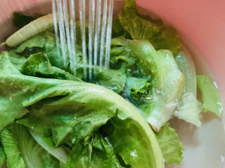 2、蒜蓉生菜,用清水冲洗干净