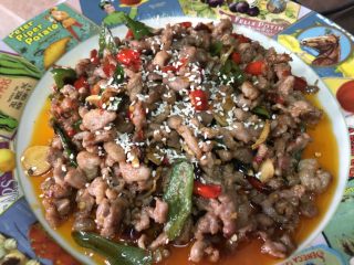 15、家常下饭鸭丝,装盘以后，撒一点炒熟的白芝麻，哈哈，硬菜的即视感，有没有？快快快，盛饭去......