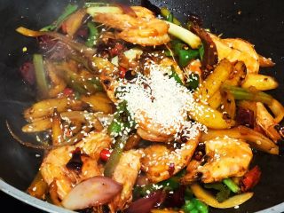 13、浅湘食光&食蔬干锅虾,加芝麻