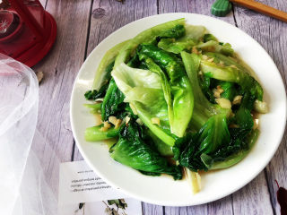 14、蒜蓉生菜➕柳塘新绿却温柔,成品