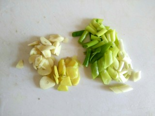 1、香辣鲅鱼,葱切小段，姜蒜切片