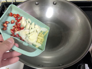 14、青椒炒腐竹➕岂有黄鹂历翠微,热锅冷油，下蒜片姜丝小米辣，小火煸香