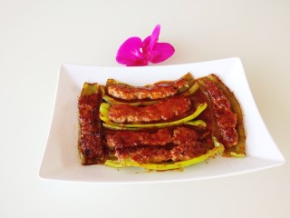 15、虎皮尖椒酿肉,成品图