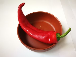 7、豇豆烧茄子,大红椒去掉头尾和籽