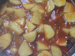 13、四川土豆烧鸡,放人土豆以后转大火闷，等土豆熟了汤汁收一下就可以起锅，再撒上一点香菜就可以了