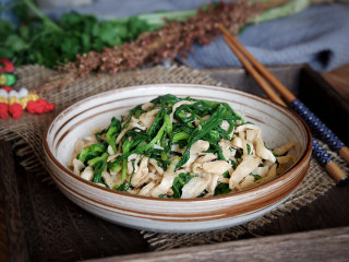 17、野菠菜炒素肉丝,成品图~