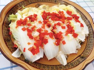 13、剁椒娃娃菜,成品近图。