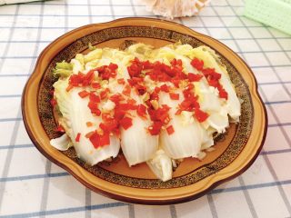 15、剁椒娃娃菜,成品图。