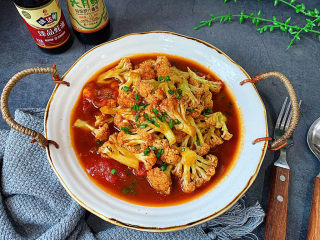 10、开胃番茄花菜,简单又好吃