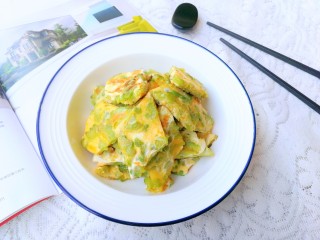 15、苦瓜煎蛋,出锅装盘
