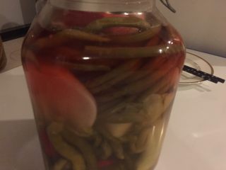 1、红油泡豇豆炒肉末,自制泡豇豆。