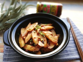 12、厨房挑战+素菜+酱爆山药片,成品图！