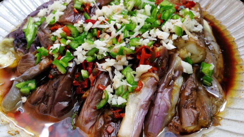 低脂系清蒸油泼茄条