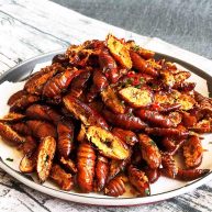 美味小零食香酥开边蚕蛹