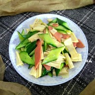 腐竹黄瓜炒火腿