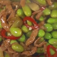毛豆炒肉丝