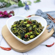 厨房挑战＋素菜＋雪菜炒毛豆