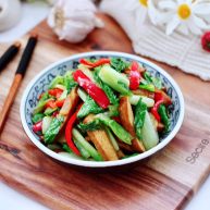 小白菜素炒香干