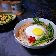 厨房挑战＋荤菜～肉饼子蒸蛋