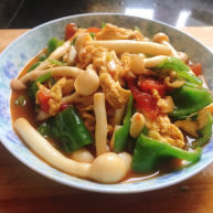 白玉菇炒鸡蛋
