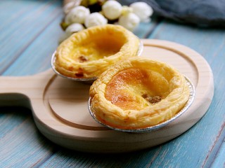 21、葡萄干蛋挞,可以吃了,酥香奶香十足!
