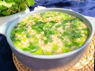 19、冬寒菜肉末羹,滑滑嫩嫩的冬寒菜肉末羹就做好了