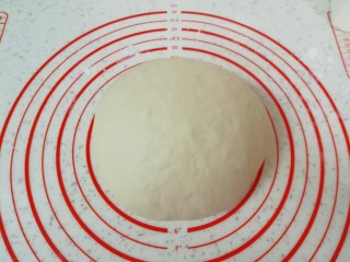 13、牛肉小笼包,发酵好的面团揉光排气。