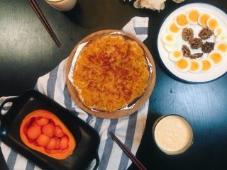 12、坚持做早餐的200天,红薯披萨~白水蛋~木瓜