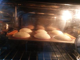 11、戚风杯子蛋糕,放入预热好的烤箱，150分钟度，40分钟。