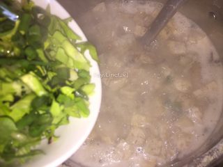 17、生鱼肉片粥,最后加入香葱、芹菜搅拌均匀即可关火食用