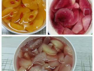 6、黄桃罐头（水蜜桃罐头）,纳凉了装入容器中放冰箱冷藏。