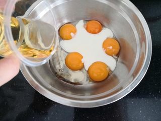 3、“发财”蛋糕卷～2018专属,蛋黄里加入酸奶，玉米油