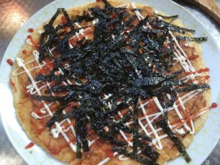 10、日式大阪烧,海苔，撒上