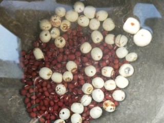 5、红豆莲子百合汤,放莲子。