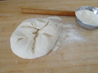 4、家庭版&荷叶肉夹馍,揉面：顺着一个方向揉面（如图）