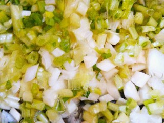 3、潮汕果肉,葱白洗干净切碎